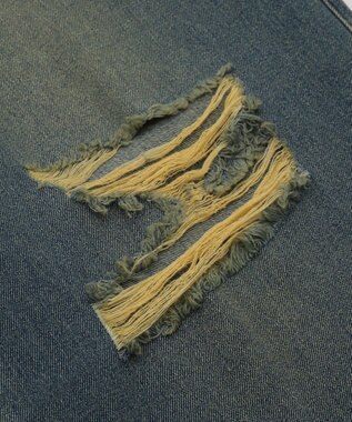 WEGO ダメージワイドデニムパンツ デニム淡加工色