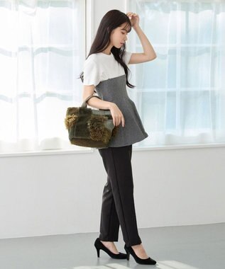 ROOTOTE 3652【フェイクファーのパッチワーク】SC.デリ.ツグツグ-A 02：カーキ