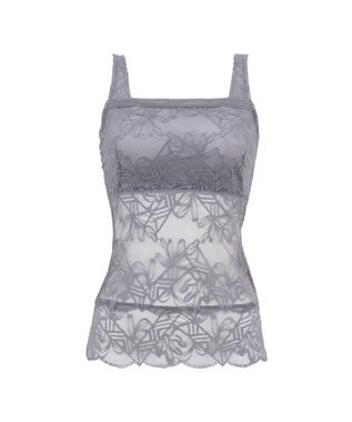 BRADELIS New York 【BRADELIS New York】レーシィブラキャミ25S1 ノンワイヤー 補正 ブラトップ カップ付き グレー