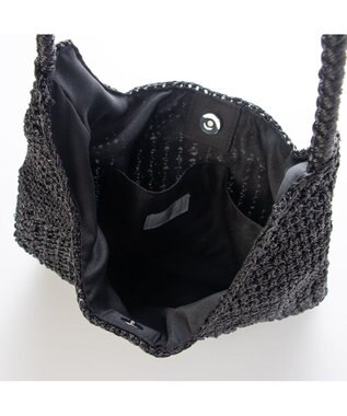 UNBILLION カシュカシュ cachecache / メタリックコード柄編みワンハンドルトート ブラック