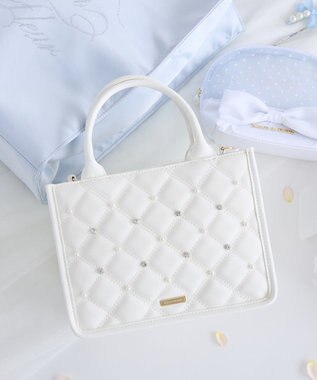 Maison de FLEUR パールビジューキルティングスクエアショルダー