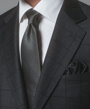 GOTAIRIKU 首にも巻ける【2WAY/日本製】シルク100% ポケットチーフ（ドット柄） ブラック系8