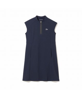 ZERO HALLIBURTON 【吸水速乾・UVケア】 フレンチスリ―ブモックネック鹿の子ワンピース ZHG-W5S4b 82978 ネイビー