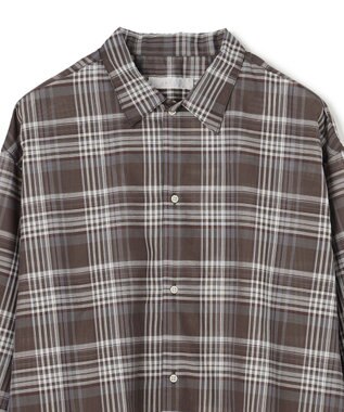 UNFILO MENS イージーケア エアリーシアーシャツ ブラウンチェック