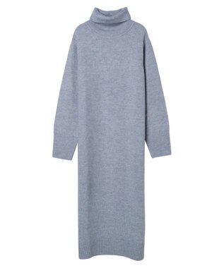 Green Parks タートルニットワンピース Sax