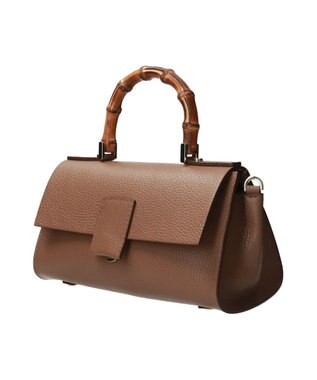 INTER-CHAUSSURES 【LORISTELLA】バンブーハンドルレザーハンドバッグ ブラウン