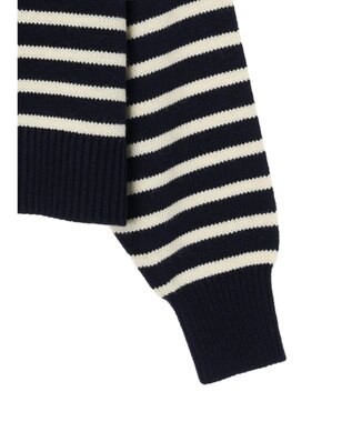 Green Parks キーネックボーダープルオーバー Navy