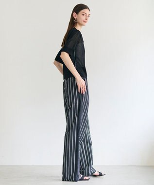 BEIGE， MOISE / シアーニット　5分袖カーディガン Black