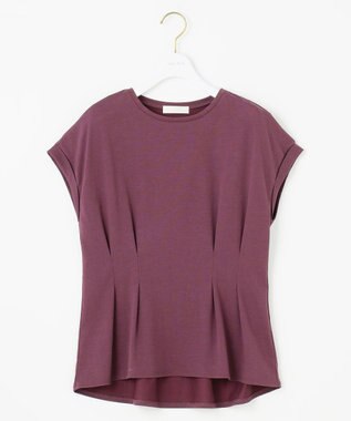  【UVケア・接触冷感】汗ジミ防止加工ペプラム カットソー