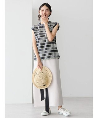 AMERICAN HOLIC マルチボーダーノースリーブカットプルオーバー Navy