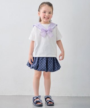 ANY KIDS 【綿100%/接触冷感】ひんやり 2WAY セーラーTシャツ オフホワイト
