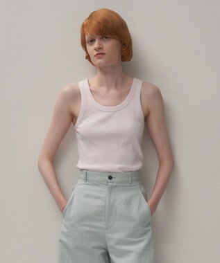 ATON RECYCLE SUVIN RIB | タンクトップ PINK