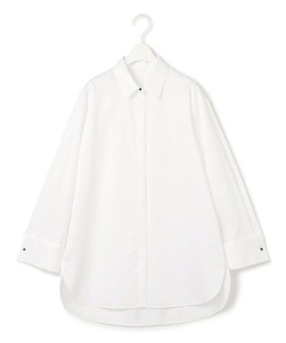 ICB 【洗える】 コットンサテンシャーティング シャツ オフホワイト系