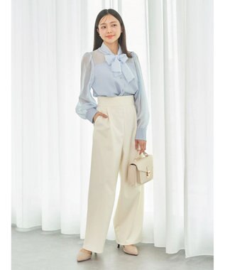 earth music&ecology シアードッキングブラウス Blue