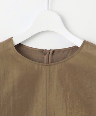 自由区 【洗える】ブライトシアーシャンブレー Tブラウス ブロンズ