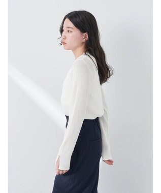 earth music&ecology シアーリブニットプルオーバー Off White