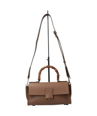 INTER-CHAUSSURES 【LORISTELLA】バンブーハンドルレザーハンドバッグ ブラウン