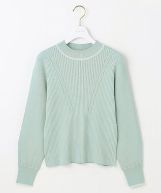 ANY SIS 【アンサンブル対応】バイカラーリブ ニット ミント×オフ