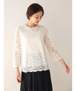 Green Parks ｅｆ－ｄｅ　レースクルーネックブラウス Ivory
