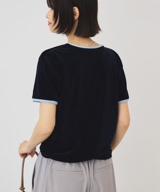 AMERICAN HOLIC シアーベロア配色プルオーバー Navy