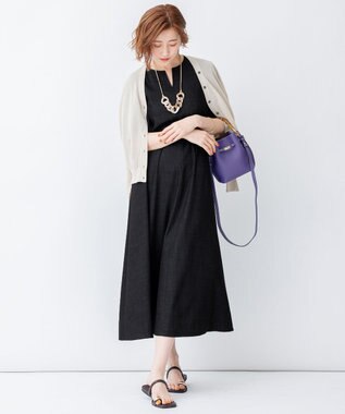 23区 バンブーハンドルミニショルダーバッグ パープル系