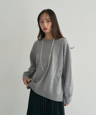 earth music&ecology 【洗濯機洗い可】レンチング(TM)エコヴェロ(TM)(チュニック) Gray Mixture