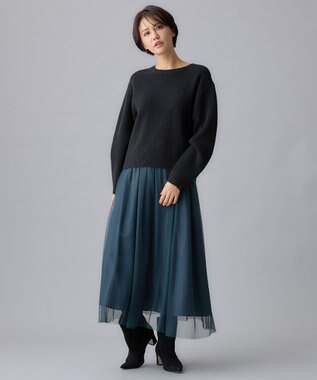 自由区 【洗える】ウールカシミヤブレンドプルオーバー ニット ブラック