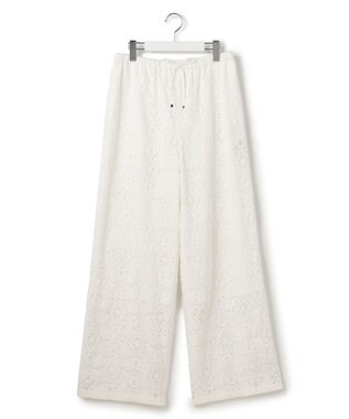 23区 【先行予約】ラッセルオーナメントレース ワイド パンツ ホワイト系