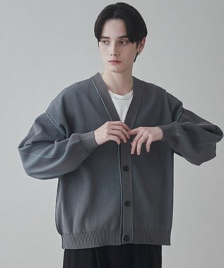 WEGO クリアライトリバーシブルカーディガン グレー