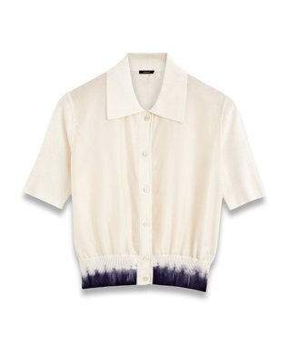 JOSEPH ニットアンドウーヴン　ショートスリーブカーディガン Ivory/Navy