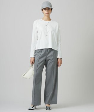 ICB 【洗える】シンプルジャージー クロップドTシャツ オフホワイト系