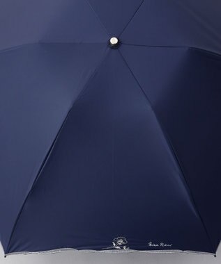 AURORA NINA RICCI （ニナリッチ)  リボン＆ネモフィラ風 刺しゅう晴雨兼用パラソル（クイックオープン折り畳み・ミニ傘） ネイビー