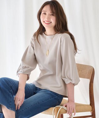 ANY ツイストスリーブ トップス ベージュ