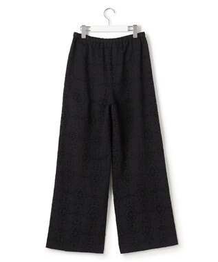 23区 【先行予約】ラッセルオーナメントレース ワイド パンツ ブラック系