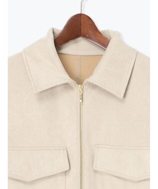 Te chichi スウェードジップブルゾン ライトベージュ