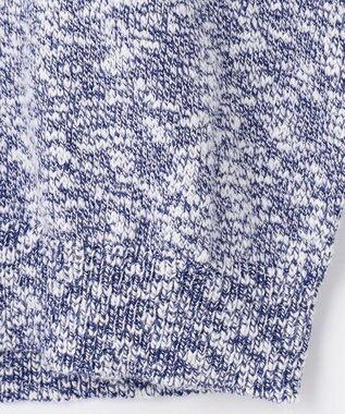 JOSEPH ABBOUD 【洗える・イタリア糸使用】コットンスラブ Vネック ニット ネイビー系