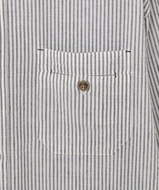 JOSEPH ABBOUD MOUNTAIN 【SPACE／UNISEX】オーガニックコットンリネンドライサッカー シャツ ネイビー系1