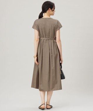 自由区 S 【洗える】シルキータック ワンピース シナモン