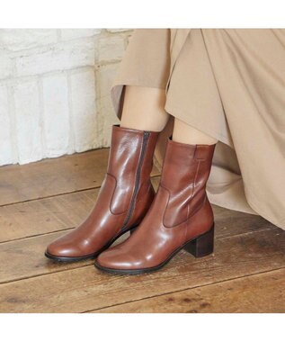 ing <ing>カジュアルハーフブーツ ブラウン