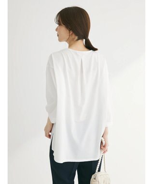 Green Parks バー付き７分袖ブラウソー Off White