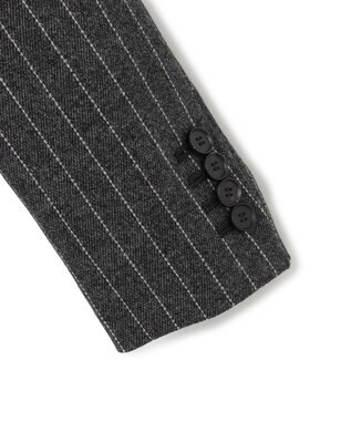 ICB シックツイードストライプ  テーラードジャケット チャコール系