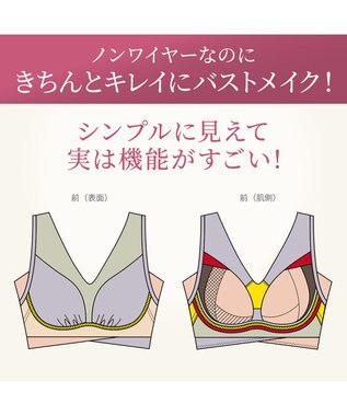 BRADELIS New York 【Yukine inc. 】ゆきねえ365綿混モアらく快適フルカップブラ24 ブラデリス ノンワイヤー 補正 ブラジャー下着 良く伸びて身体にフィット YH124301 ローズアッシュブルー