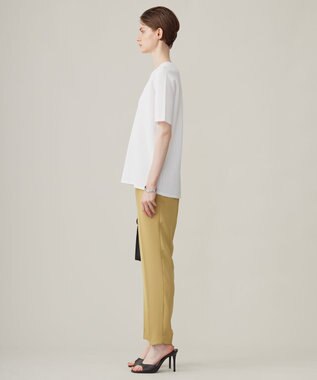 ICB 【洗える】 ストライプパターン ニットトップス オフホワイト系