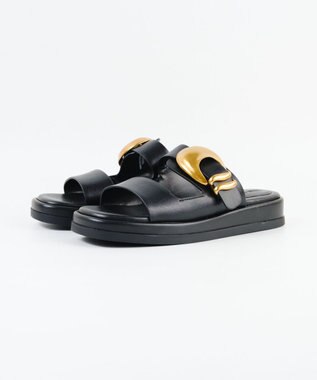 STEVE MADDEN BAY-RIDGE ビッグバックルフラットサンダル ブラック