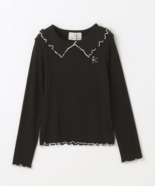 組曲 KIDS 【110-140cm】リブ襟 トップス ブラック系