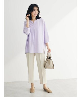 Green Parks きれいシルエットパンツ（とろみテーパード） Light Beige