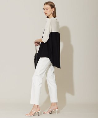 ICB L 【新色追加・接触冷感・UVカット・洗える】 ヴィスコースナイロンハイゲージ 半袖プルオーバー トープ×ブラック系