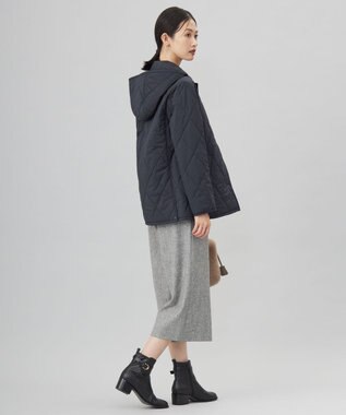 J.PRESS LADIES 【洗える・撥水】プレミアムBasicキルティング ショート コート ネイビー系