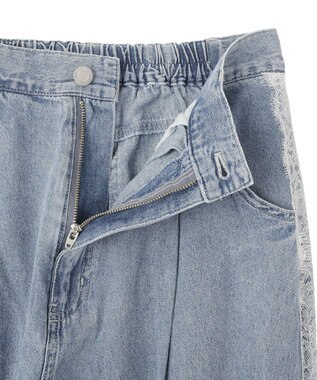Green Parks サイドレースデニムワイドパンツ Light Indigo