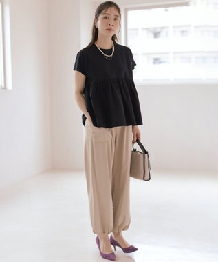 組曲 L ポリエステルレーヨンツイル パンツ ベージュ系